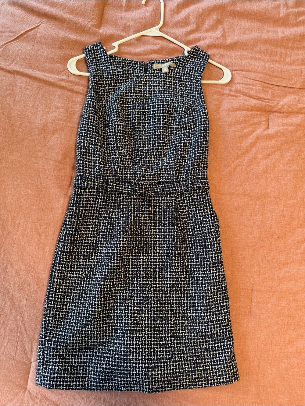Banana Republic Black & White Tweed Sheath Dress